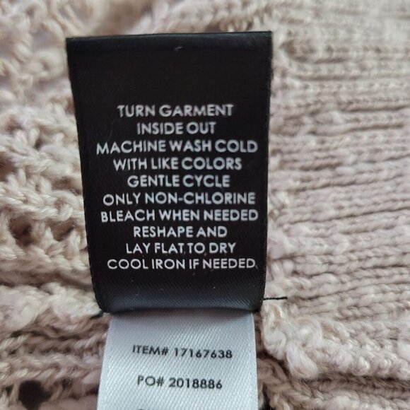 Torrid Sweater Size 1 1X Open Stitch Knit V Neck Pullover Long Sleeves Beige - Picture 8 of 14